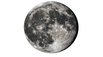 Wall Mural - Eerie Full Moon on White Background, Perfect for Halloween Promos.