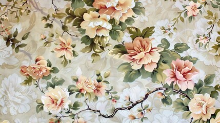 Wall Mural - flower pattern wallpaper