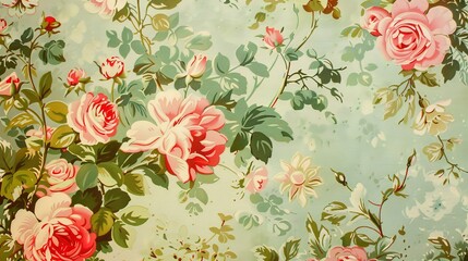 Wall Mural - flower pattern wallpaper