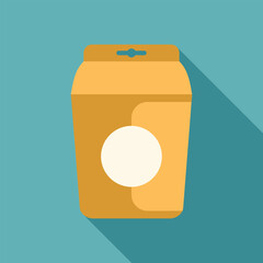 Sticker - Minimalist illustration of a blank food packaging standing up with a hanging hole, in flat design