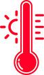 © David - vector of a hot temperature thermometer. symbol, illustration, icon