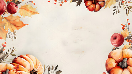 Poster - Thanksgiving Frame white Background watercolor