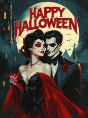 Wall Mural - vampire for halloween. the inscription 