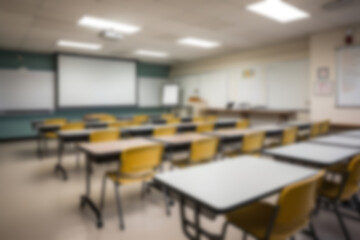 Poster - Classroom architecture furniture building , blurry background image