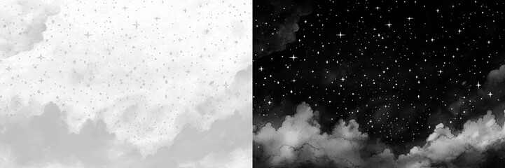 Sticker - PNG Starry night sky clouds