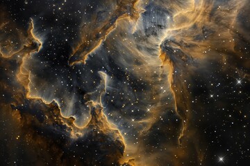 Wall Mural - a cluster of distant stars twinkling in the night sky, suggestive of distant stars and swirling gala