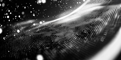 Wall Mural - Cyberpunk Technical background abstraction UI UX modern trendy design. Place for text. Lines and dots. Template poster invitation banner email header. 3D Digital art. Horizontal. Generative Ai content