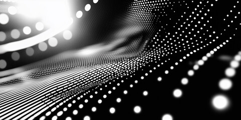 Wall Mural - Cyberpunk Technical background abstraction UI UX modern trendy design. Place for text. Lines and dots. Template poster invitation banner email header. 3D Digital art. Horizontal. Generative Ai content