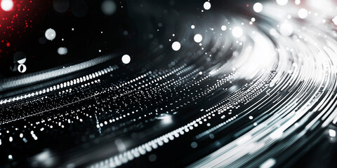 Wall Mural - Cyberpunk Technical background abstraction UI UX modern trendy design. Place for text. Lines and dots. Template poster invitation banner email header. 3D Digital art. Horizontal. Generative Ai content
