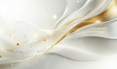 Luxury gold banner. Elegant white background with golden lines and waves for design