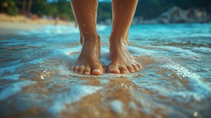 Wall Mural - Bare Feet on the Beach