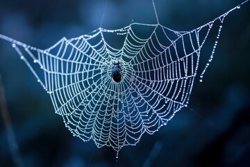 Sticker - Spider in a Dew-Covered Web