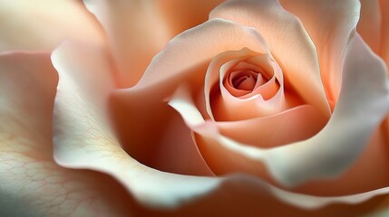 Poster - Close-up of a soft peach rose.