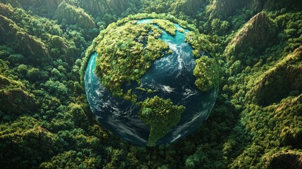 Wall Mural - Celebrate Earth Day with a stunning visual that showcases the planet's natural beauty, featuring lush landscapes, vibrant greenery, and a sense of global unity in preserving our environment