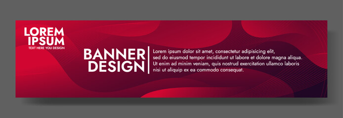 Wall Mural - Abstract red banner color with a unique wavy design. It is ideal for creating eye catching headers, promotional banners, and graphic elements with a modern and dynamic look