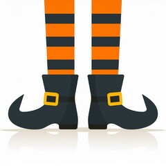 Wall Mural - halloween boots illustration isolated on white