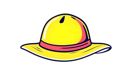 Sun hat icon drawing isolated on a white background