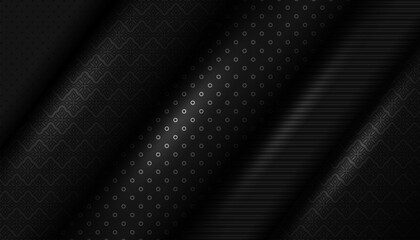 Wall Mural - geometric black design abstract dark banner pattern background for business, cover, header, wallpape