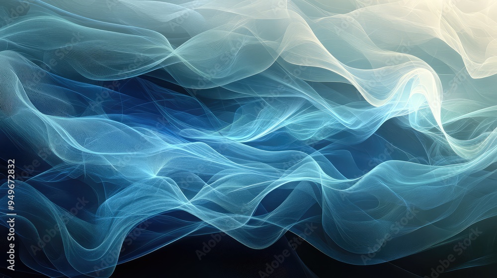 Abstract digital art representing invisible currents with flowing lines ...