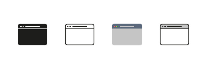 Wall Mural - browser icon. browser open window sign. empty browser page vector set. website isolated simple frame