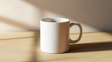 Poster - A ClosedUp Shot of A Blank Coffee Mug MockUp : Generative AI
