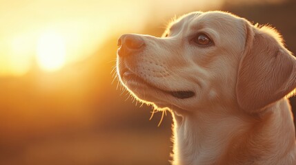 Cheerful Labrador Retriever with a twinkling eye, isolated on a sunny yellow background, conveying joy and warmth