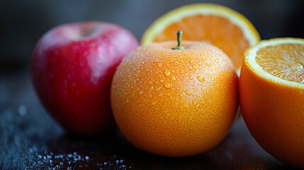 Aufkleber - apples and oranges as fruit composition  fruit health food : Generative AI