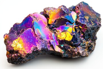 Wall Mural - A vibrant, iridescent mineral specimen showcasing colorful reflections and textures.