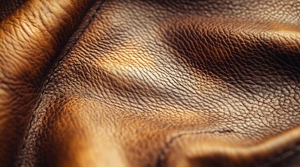 Fototapete - brown leather texture as background natural cowhide closeup : Generative AI