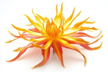 Wall Mural - a vibrant, stylized flower with fiery colors and unique petal shapes.