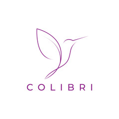 Wall Mural - colibri bird flaying bird modern minimalist logo design vector