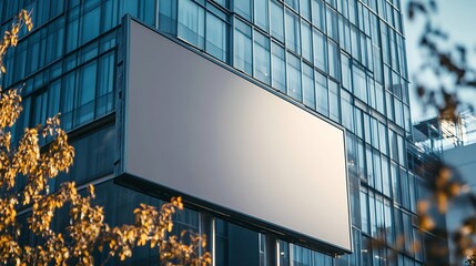 Wall Mural - Advertising biilboard mockup in front of the modern office building : Generative AI