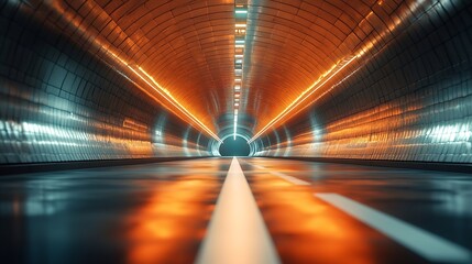 Poster - Very long tunnel pedestrian crossing : Generative AI