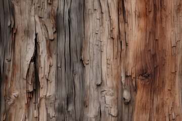 Wall Mural - Processed collage of wooden bark chips flat surface texture. Background for banner, backdrop