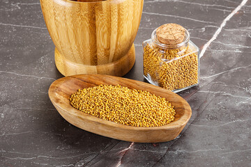 Wall Mural - Mustard dry seeds in the bowl