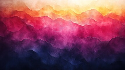 Poster - Abstract Watercolor Mountain Landscape