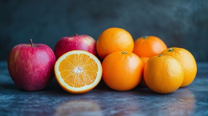 Aufkleber - apples and oranges as fruit composition  fruit health food : Generative AI