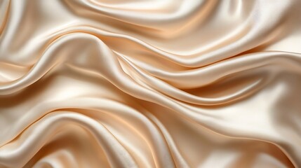 Leinwandbilder - Processed collage of smooth elegant wavy beige light brown satin silk cloth fabric texture Background for banner backdrop or texture for 3D mapping : Generative AI