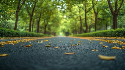 Poster - Road and trees background in city park : Generative AI