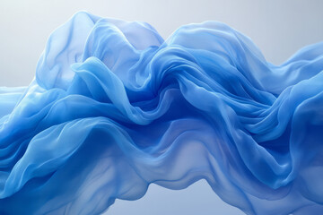 Wall Mural - Dissolving replica clothing merging into a soft pastel blue mist,