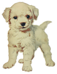 Wall Mural - PNG Adorable fluffy puppy illustration