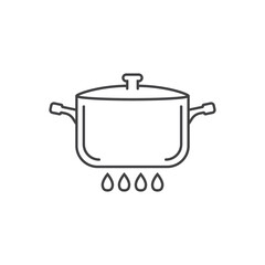 Wall Mural - Сooking pot icon in flat style. Saucepan vector illustration on isolated background. Pan sign business concept.