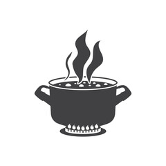 Wall Mural - Сooking pot icon in flat style. Saucepan vector illustration on isolated background. Pan sign business concept.