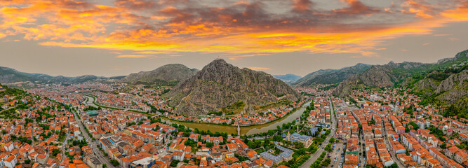 Panoramic view of Amasya city , Turkey