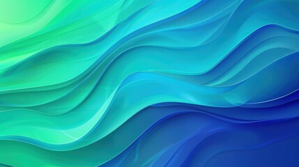 Abstract Blue and Green Wave Pattern