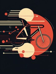 Wall Mural - A stylized bicycle design with dynamic lines and abstract shapes.