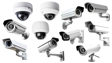 PNG CCTV camera security design element set, transparent background