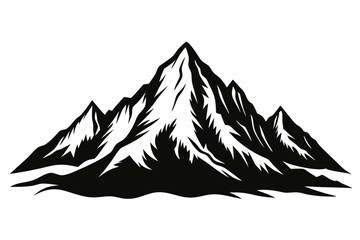 Mountain silhouette vector illustration, mountain icon graphics