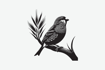 Sparrow Bird  vector art and illustration