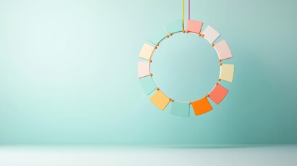 Wall Mural - a colorful circular infographic showcasing the different stages of a software development project, f
